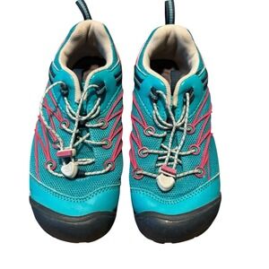 KEEN Big Kid Shoe 3 Chandler Hiking Trail Teal Outdoor Contour Arch‎ Bungie Pink